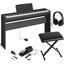 デジタルピアノ セット（ヘッドフォン、椅子、スタンド、ペダル付き） YAMAHA P-145【専用スタンド L-100・高低自在椅子(黒